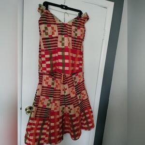 Authentic Ghanaian Kente Outfit, top and bottom